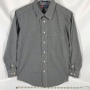 Black & White Gingham Button Down Shirt Sz 14